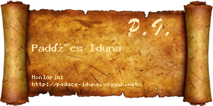 Padács Iduna névjegykártya